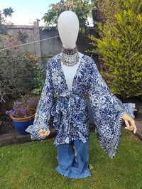 Image 7 of Pefkos co ord sarong set Navy with glitter sparkle