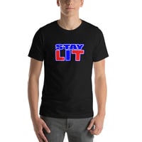 Image 5 of STAY LIT BLUE/RED Short-Sleeve Unisex T-Shirt