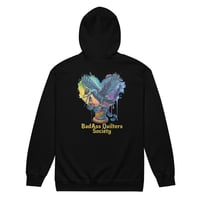 Image 5 of BadAss Raven Old school Unisex  zip hoodie - Double Imprint