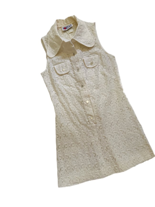 late 60s eyelet mini dress