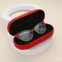 Image 3 of Crystal Cat-Eye Glasses + Rhinestone Case Set | Glam Optical Eyewear