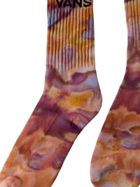 Image 5 of L/XL Adult VANS Hand-Dyed Crew Socks in Solar Flare Ice Dye