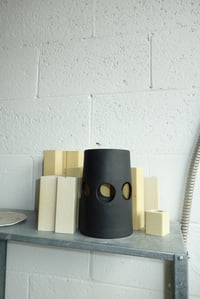 Image 7 of Cut-Out Vase in Black Satin, Tall
