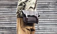 Image 1 of Musette satchel made in oiled leather with adjustable shoulderstrap UNISEX