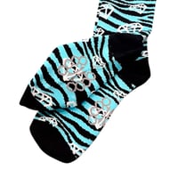 Image 3 of zebra diamond socks *blue*
