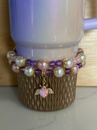 Image 1 of Glinda the Good Witch Inspired Tumbler Bracelet Stack