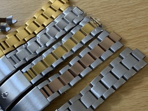 Image of 20mm Rolex Oyster Solid S/Steel, Rose, Gold, 2/Tone Steel Straps