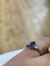 Image 2 of Cornflower Blue Sapphire & Diamond 9ct 