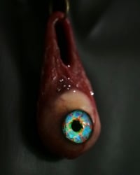 Image 15 of Optic Nerve-glow in the dark eye pendant with “eye shine” pupil