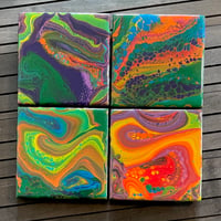 Painted Coasters (set of four) colorful