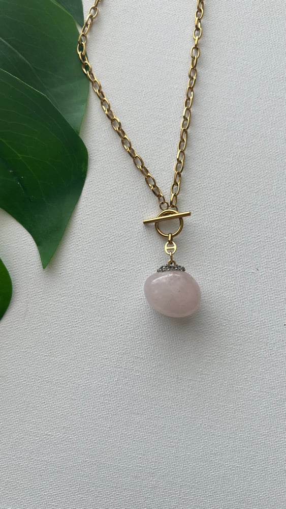 Image of RALA • Rose Quartz Lariat Necklace
