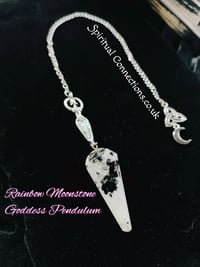 Rainbow moonstone Goddess Pendulum