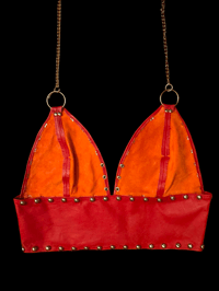 Image 3 of Red lace up top M