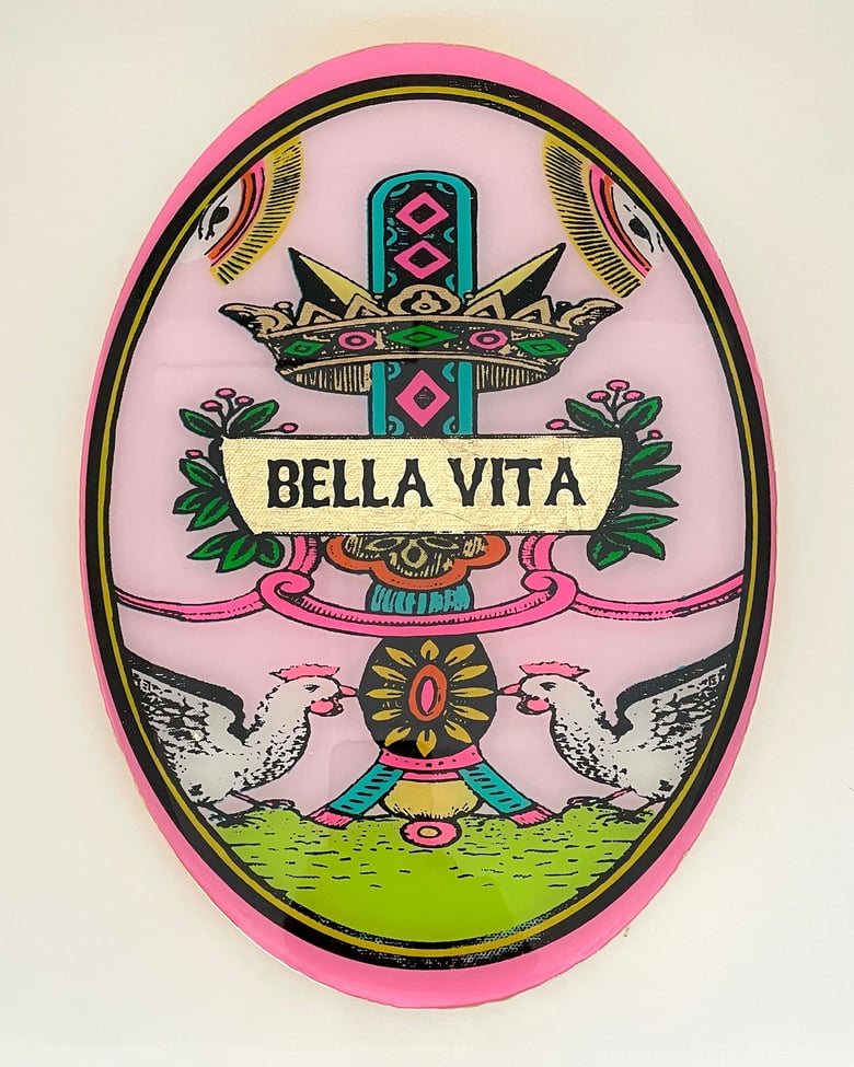 Image of Bella Vita Oval Pastel Pink Large 25cm x 35cm