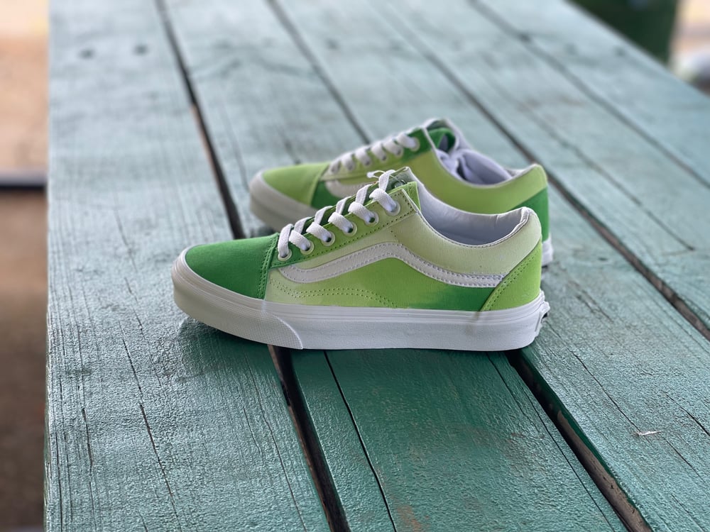 Image of Custom Lime Fade Away Old Skool Vans