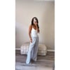 Grey Striped Linen Trousers 