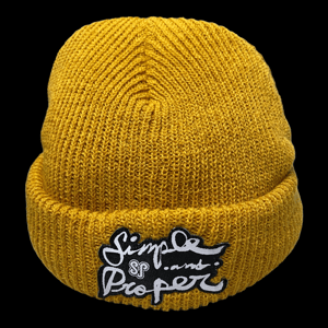 Image of S&P-“HandStyles Logo” Patchwork Beanie (Mustard)