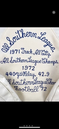 Image 5 of 1971 Whitesville ‘Speed’ 🏈 Embroidered Leather Varsity 🧥 