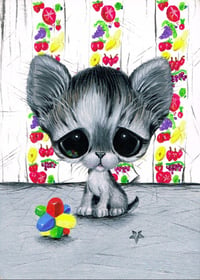 Willy Wanna Gobstopper Cat Art Print