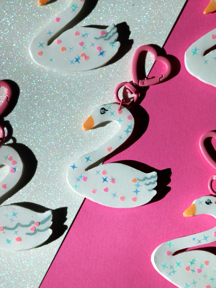 Image of Swan Keychain Mirror