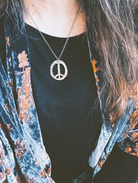 Image 4 of large paisley peace sign necklace