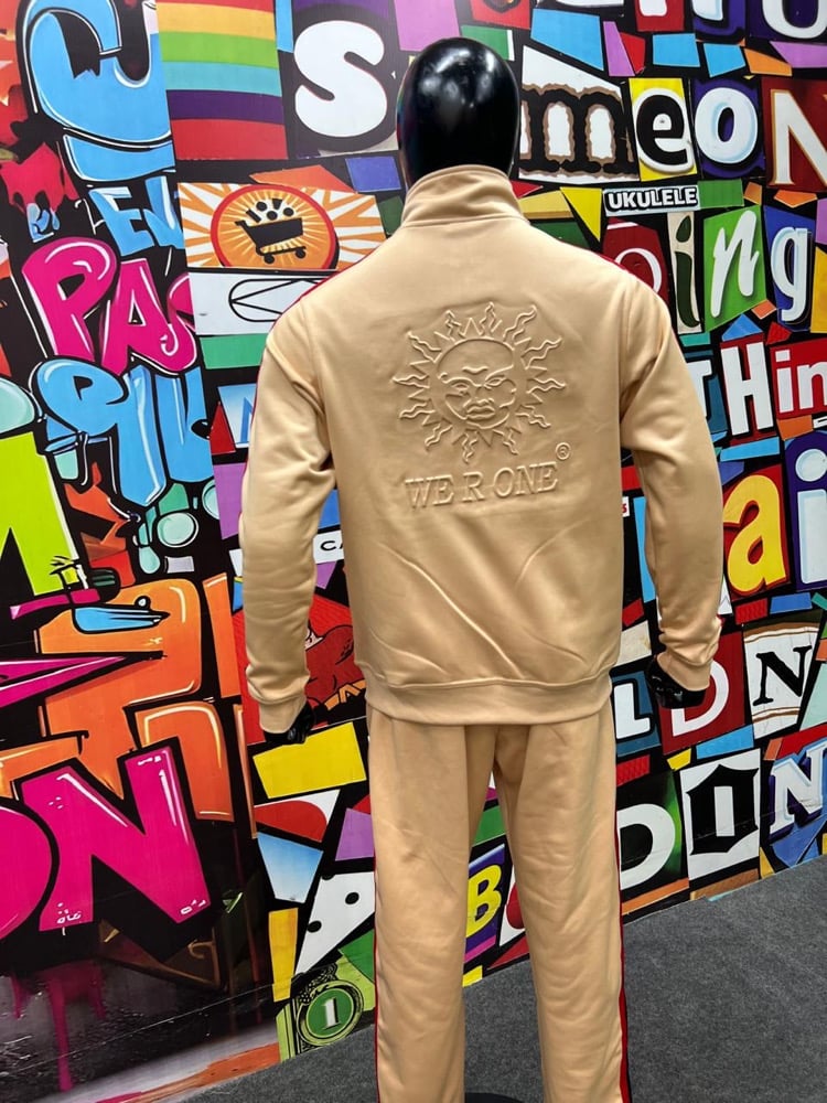 Image of TRACK SUIT - TAN/RED/NAVY