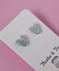 Image 2 of Glitter Reindeer Studs