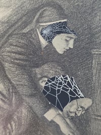 Image 3 of "Vintage faceless girls- NUN" 1920s Page With Preserved Web 4