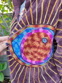 Image 3 of Wanderlust - Velvet evil eye protection jacket - Plum 6-12 uk
