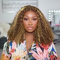 Image 1 of GLUELESS Highlight Ombre Curly 5x5" HD Lace Closure Wig (from Ashimary Hair)