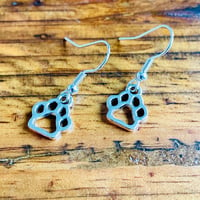 Image 2 of Set of 5 animal paw silver plated earrings