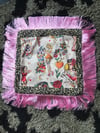 pink Pinup Girl with leopard print Cushion cover