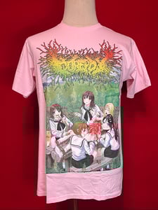Image of *PREORDER* Officially Licensed Gorepot "School Girl Sashimi" Alt Cover art Black And Pink Shirts!!
