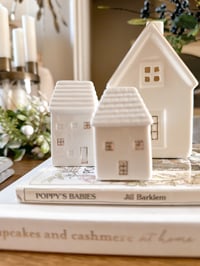 Image 3 of SALE! White & Gold Ceramic Houses ( Set or Singles )