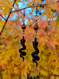 Image 2 of Jasper Night Serpent Earrings 