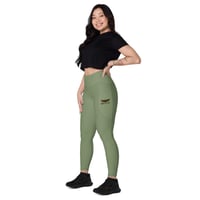 Image 3 of Army Fatigue Leggings with pockets