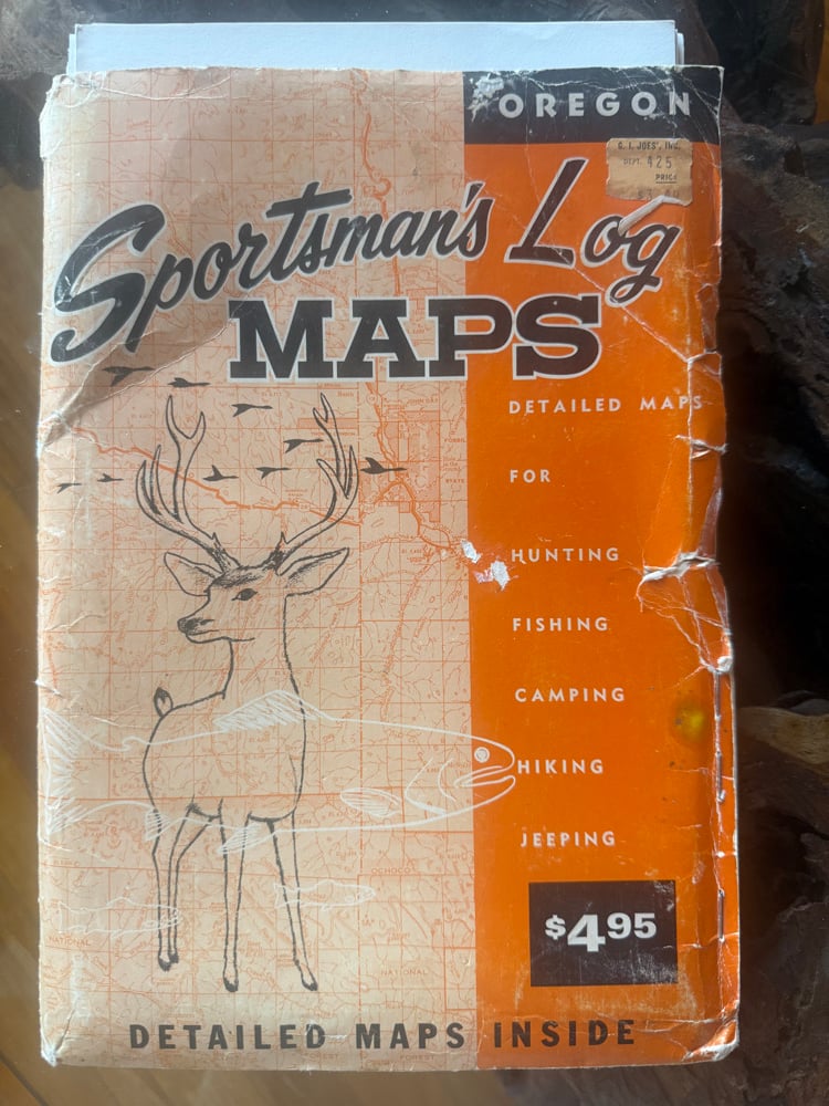 eagle catch - vintage Oregon sportsman map
