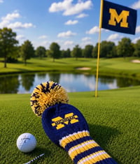 Image 2 of Michigan Wolverines College Football Golf Club cover Handknit 