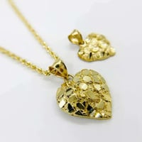 Image 1 of 14K Nugget Heart Pendant 