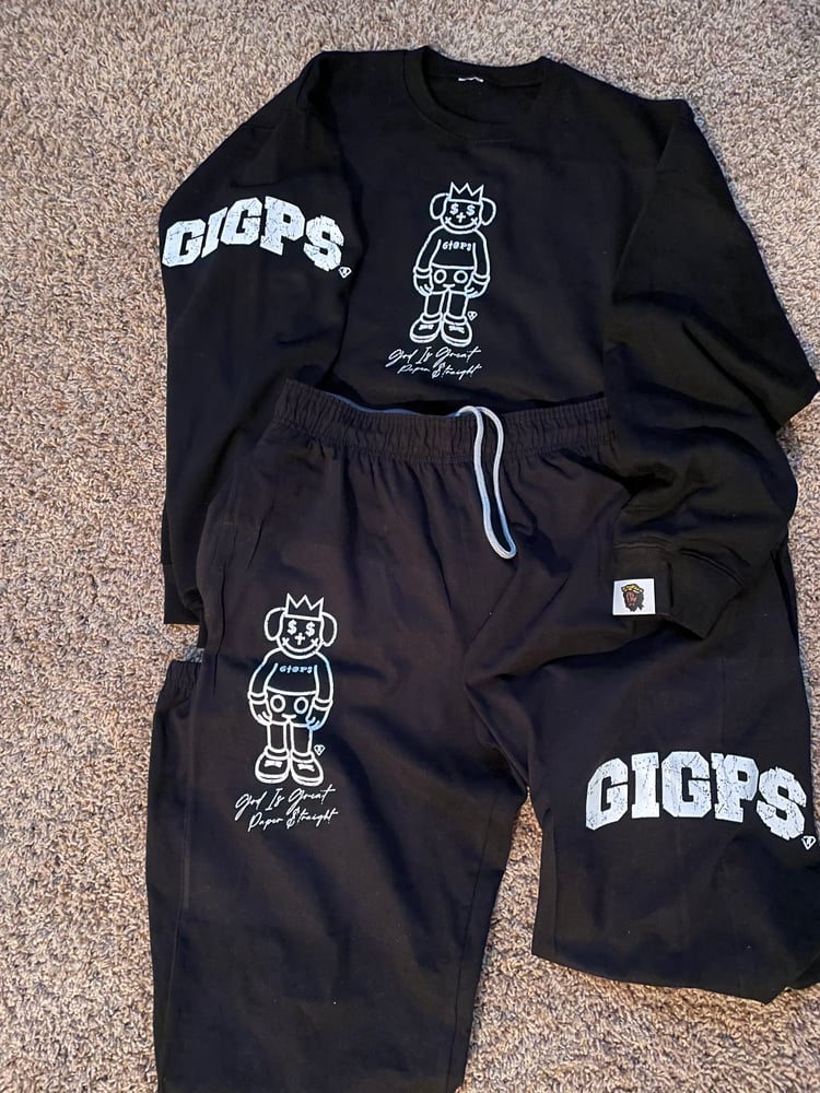 Image of 2pc GIGPS BLACK & WHITE ALMIGHTY SWEAT SUIT