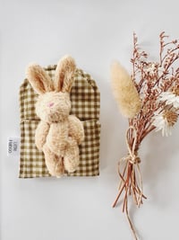 Image 2 of Tiny Plush bunny - Green Gingham