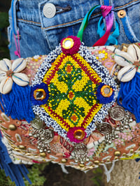 Image 2 of Chilean Bag -Blues fringes 3