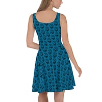 Image 4 of Artbot Cyber Bunny Printed in Black Skater Dress