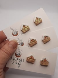 Gingerbread House Christmas Earrings 