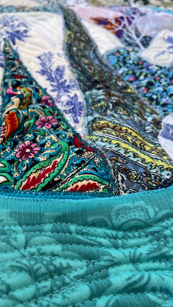 Elsa's Castle - art quilt painting, 77х45 cm Image 16