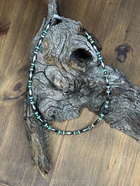 14” -4mm Torpedo Sterling Silver Pearls w/ Turquoise 