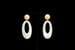 Image of White Marbleized & Gold Pierced Earrings 