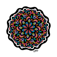 Retro Color Mandala - Sticker