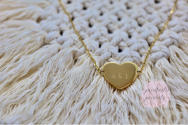 Image of Hand-stamped Heart Necklace