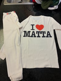 I ❤️MATTA WHITE THERMAL TOP N BOTTOM 